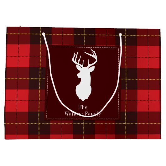 Feestdagen met kerstcadeaus Clan Wallace Tartan Groot Cadeauzakje (Achterkant)