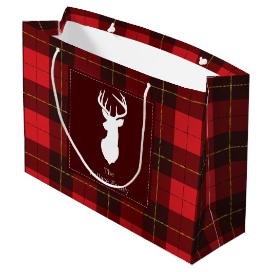 Feestdagen met kerstcadeaus Clan Wallace Tartan Groot Cadeauzakje (Achterkant Gekanteld)