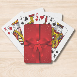 Feestdagen met kerstcadeaus voor Big Red Bow Pokerkaarten