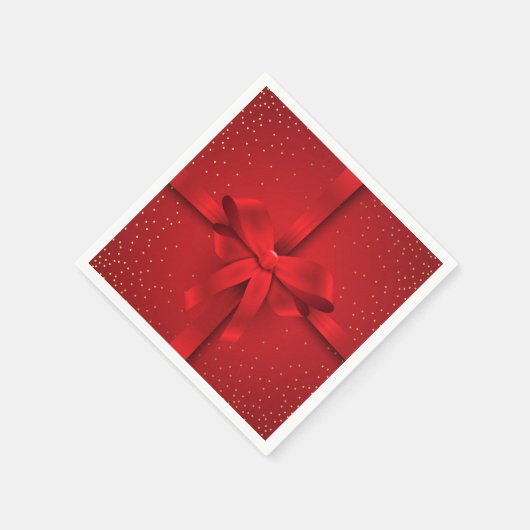 Feestdagen met kerstcadeaus voor Big Red Bow Servet (Hoek)