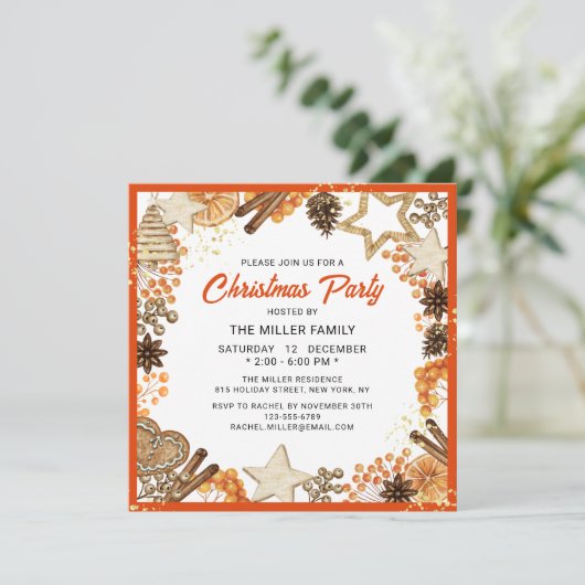 Feestdagen met kerstfeestdag Rustisch Citrus Sinaa Kaart (Staand voorkant)