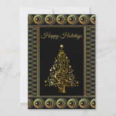 Feestdagen met kerstgouden bomen kaart (Achterkant)