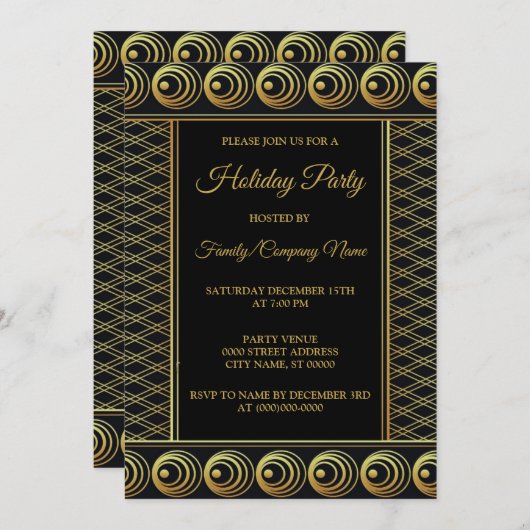 Feestdagen met kerstgouden bomen kaart (Voorkant / Achterkant)