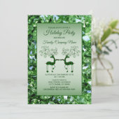 Feestdagen met kerstgroene rendiertiertrendy kaart (Staand voorkant)