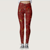 Feestdagen met kerstrode patroonluxe leggings (Voorkant)
