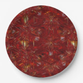 Feestdagen met kerstrode patroonluxe papieren bordje (Voorkant)