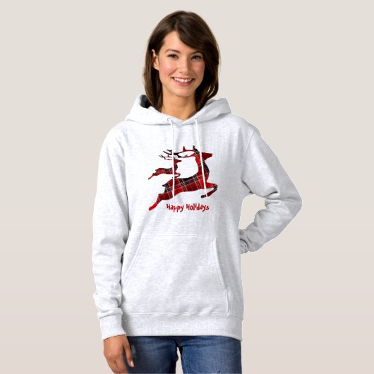 Feestdagen met kerstrode renrendieren hoodie (Voorkant volledig)