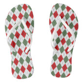 Feestdagen met kerstrood groen patroon Elegant Teenslippers (Voetbed)