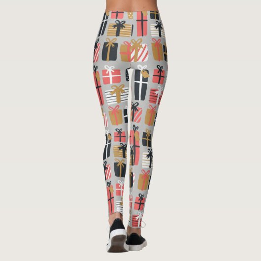 Feestdagen met kerstroze zwarte cadeaus leggings (Achterkant)