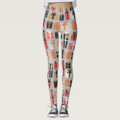 Feestdagen met kerstroze zwarte cadeaus leggings (Voorkant)