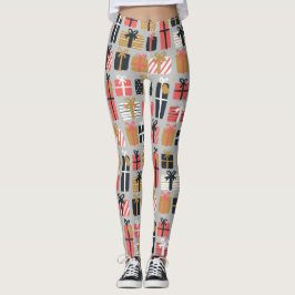 Feestdagen met kerstroze zwarte cadeaus leggings
