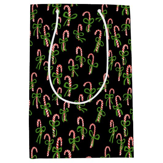 Feestdagen met kerstsnoepjes voor kerstmis medium cadeauzakje (Voorkant)