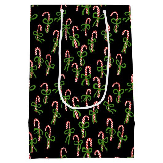 Feestdagen met kerstsnoepjes voor kerstmis medium cadeauzakje (Achterkant)