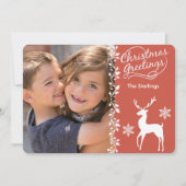 Feestdagen met rode kerstgraten feestdagenkaart (Voorkant)