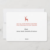 Feestdagen met rode kerstgraten feestdagenkaart (Achterkant)