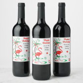 Feestdagen met rode kerstmis wijn etiket (Flessen)