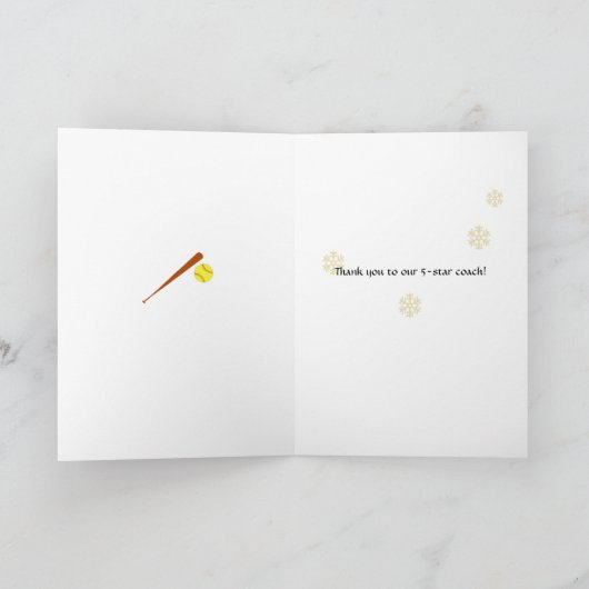 Feestdagen met softball-touringcars aangepaste gro kaart (Binnen)