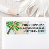 Feestdagen met tropische palmkerstbomen etiket (Insitu)