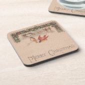  feestdagen met vrolijk kerstfeest drankjes onderzetter (Linkerzijde)