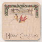  feestdagen met vrolijk kerstfeest drankjes onderzetter (Voorkant)