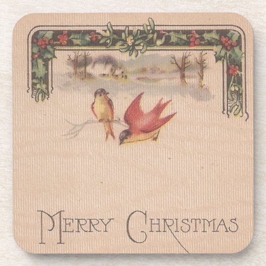  feestdagen met vrolijk kerstfeest drankjes onderzetter (Voorkant)