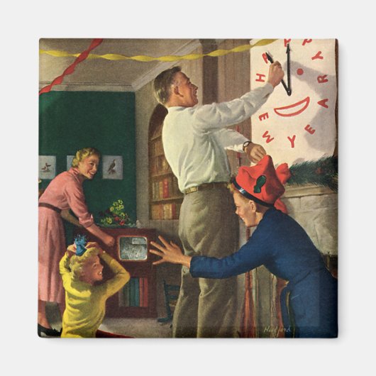 Feestdagen, Midnight op nieuwjaarsdag Magneet (Voorkant)