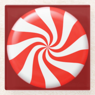 Feestdagen Mint Snoep Aangepast Glazen Onderzetter