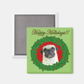 Feestdagen pugmagneet magneet (Voorkant / Achterkant)