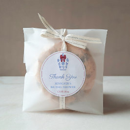 Feestdagen Red Bow Ginger Jar Bedankt Favor Ronde Sticker