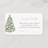 Feestdagen Roze en groene luier Raffle Baby shower Informatiekaartje (Voorkant)