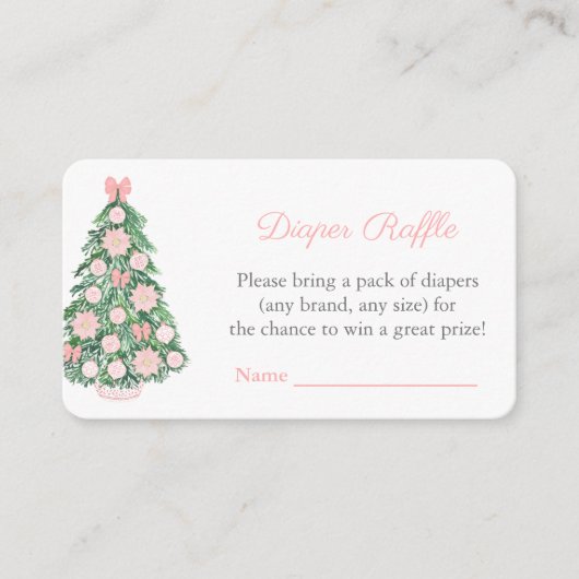 Feestdagen Roze en groene luier Raffle Baby shower Informatiekaartje (Voorkant)