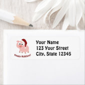 Feestdagen! Santa Pig Etiket (Insitu)