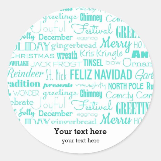 Feestdagen Seizoensschilderij Ronde Sticker (Voorkant)