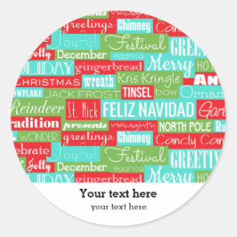 Feestdagen Seizoensschilderij Ronde Sticker