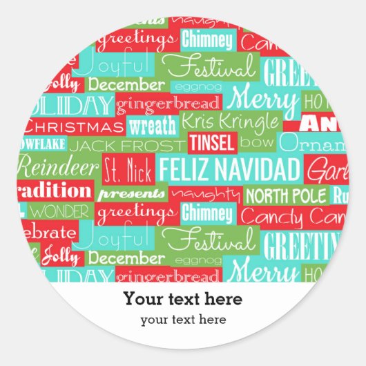 Feestdagen Seizoensschilderij Ronde Sticker (Voorkant)