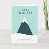 Feestdagen Snow Mountain | Scandinavisch minimalis Kaart (Voorkant)