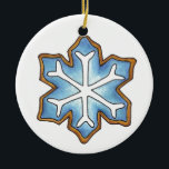 Feestdagen Snowflake Snow Flake Kerstmis Hanukkah Keramisch Ornament<br><div class="desc">Voorziet een originele markeringsillustratie van een klassiek vakantiekoekje gevormd als een blauwe sneeuwvlok. Perfect voor Kerstmis of Hanukkah! Deze afbeelding is ook beschikbaar op andere producten. Zie je niet wat je zoekt? Hulp nodig bij aanpassingen? Neem contact op met Rebecca om iets voor je te ontwerpen.</div>