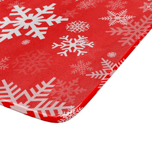 Feestdagen Snowflakes, rood voor iedereen Snijplank (Hoek)