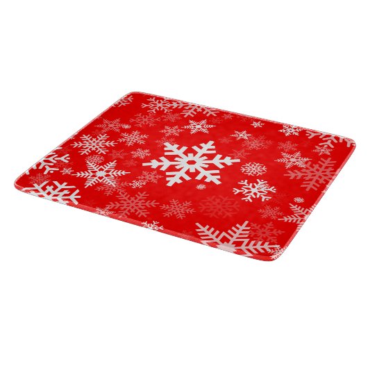 Feestdagen Snowflakes, rood voor iedereen Snijplank (Hoek)