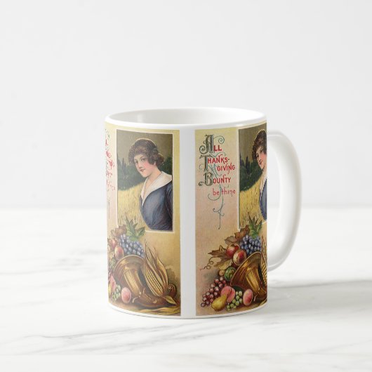  feestdagen, Thanksgiving, oogst en pelgrim Koffiemok (Voorkant rechts)