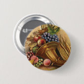 feestdagen, Thanksgiving, oogst en pelgrim Ronde Button 5,7 Cm (Voorkant /achterkant)
