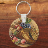 feestdagen, Thanksgiving, oogst en pelgrim Sleutelhanger (Voorkant)