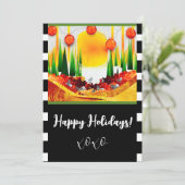 Feestdagen tussen de dennenbomen! feestdagenkaart (Staand voorkant)