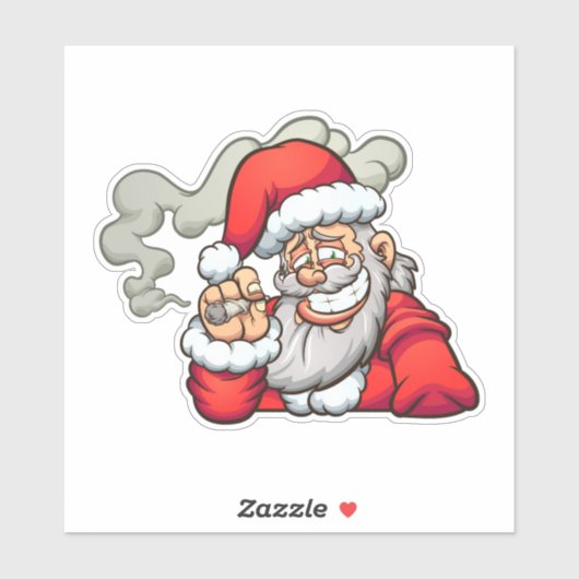 Feestdagen van Zombie - Santa Sticker (Vel)