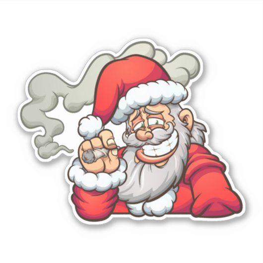 Feestdagen van Zombie - Santa Sticker (Voorkant)