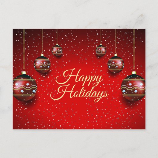 Feestdagen voor de kerstgroet Golden Red Winter Briefkaart (Voorkant)