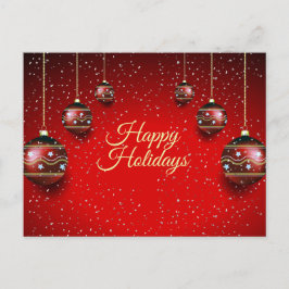 Feestdagen voor de kerstgroet Golden Red Winter Briefkaart