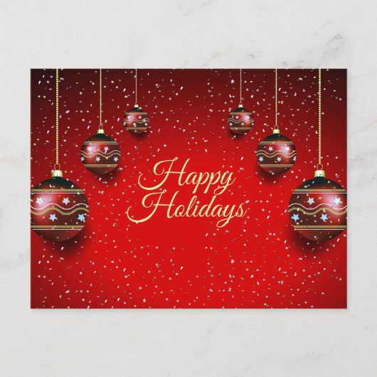 Feestdagen voor de kerstgroet Golden Red Winter Briefkaart (Voorkant)