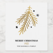 Feestdagen voor goudponden wijn etiket (Enkel label)