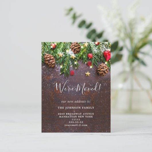 Feestdagen voor het aanpassen van het adres Kerstm Aankondigingskaart (Staand voorkant)